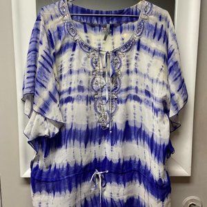 Tie Dye top with silver beads
